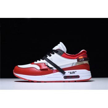 BespokeIND x Off-White x Nike Air Max 1 White-Black Varsity Red Shoes